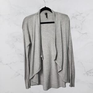 Maurices Light Gray Waterfall Open Cardigan Small